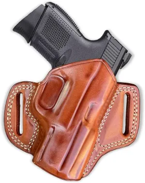 Leather Pancake OWB Belt Holster Open Top Fits Sigg P320 Subcompact 9mm with Rail 3.6" Barrel, Right Hand Draw, Brown Color #1653#