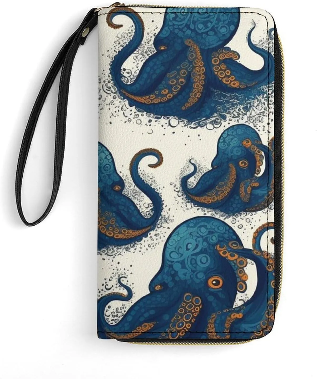 Leather Wallet Painted Bag Tentacles Octopus Advanced Fashion Leather Card Bag Exquisite Beautiful Leather Wallet