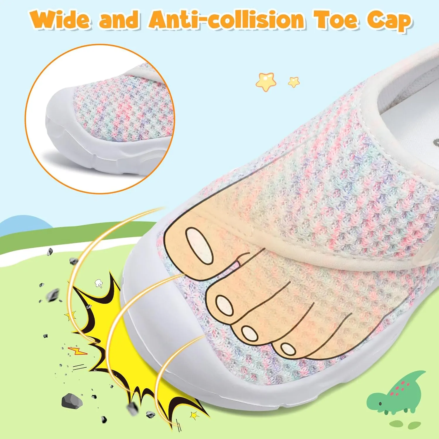 LeIsfIt Toddler Shoes Girls Boys Wide Barefoot Shoes Kids Breathable Sneakers Lightweight Tennis Athletic Walking Sneakers Slip On