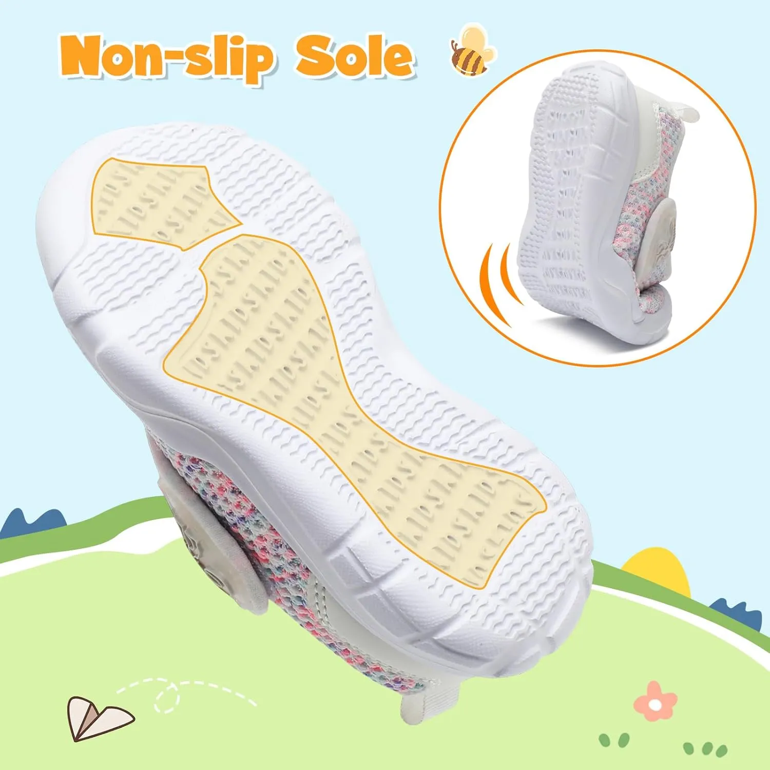 LeIsfIt Toddler Shoes Girls Boys Wide Barefoot Shoes Kids Breathable Sneakers Lightweight Tennis Athletic Walking Sneakers Slip On