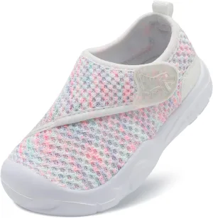 LeIsfIt Toddler Shoes Girls Boys Wide Barefoot Shoes Kids Breathable Sneakers Lightweight Tennis Athletic Walking Sneakers Slip On
