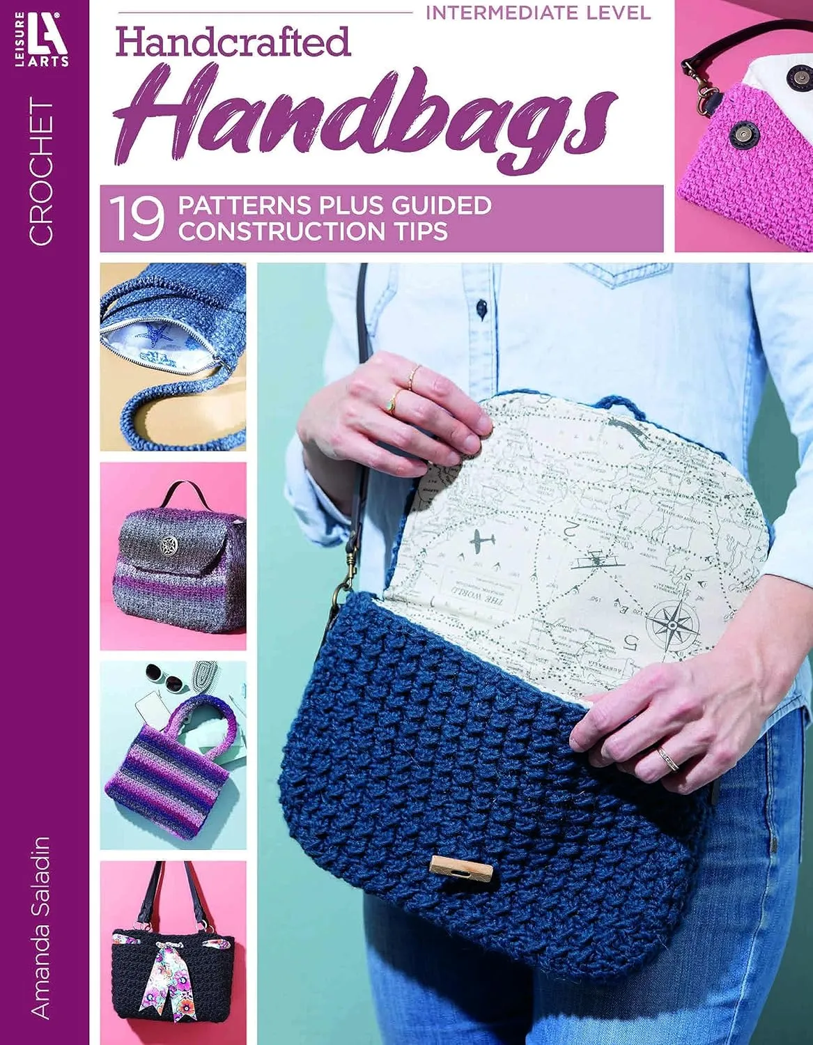 Leisure Arts Crochet Handcrafted Handbags Bk