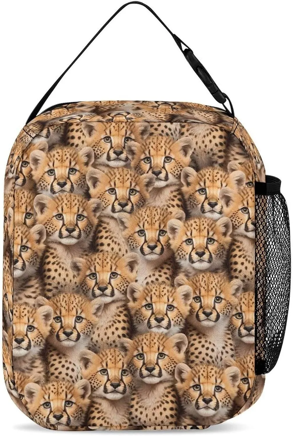 Leopard Backpack with Lunch Box & Pencil Case for Kids Girls Boys School, 16 Inch Cute Cheetah Bookbag, School Backpack for Students Children, Lightweight, Large Capacity
