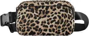 Leopard Print Fanny Pack for Men Women Belt Bag Fashion Waist Pouch with Adjustable Strap Lightweight for Outdoor Sports Running Traveling Hiking Camping Cycling