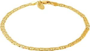 LIFETIME JEWELRY Womens Gold Anklet 4mm Mariner Link Chain Ankle Bracelet 24k Gold Plated