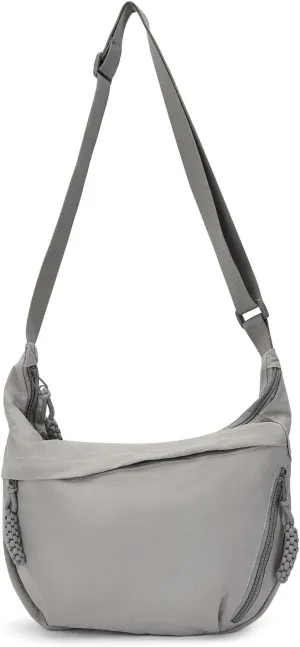Lightweight Nylon Crossbody Bag for Women & Men - Multi-Pocket Moon Dumpling Sling Bag