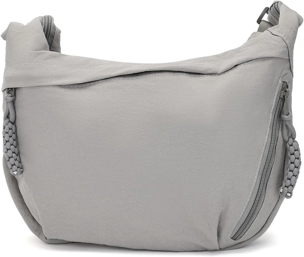 Lightweight Nylon Crossbody Bag for Women & Men - Multi-Pocket Moon Dumpling Sling Bag