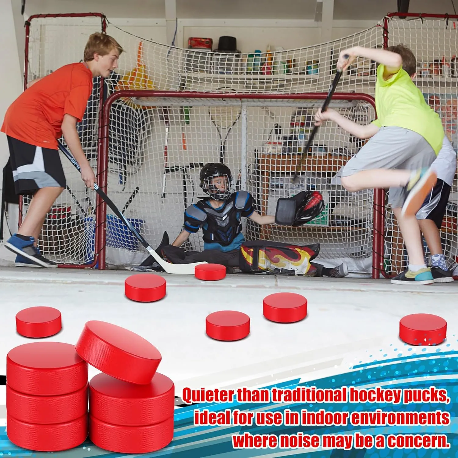 Liliful Sport Foam Ice Hockey Pucks 3 in for Practicing and Classic Training with Mesh Bag Indoor Use Lightweight Hockey Supplies for Adult, Safe Official Regulation Size