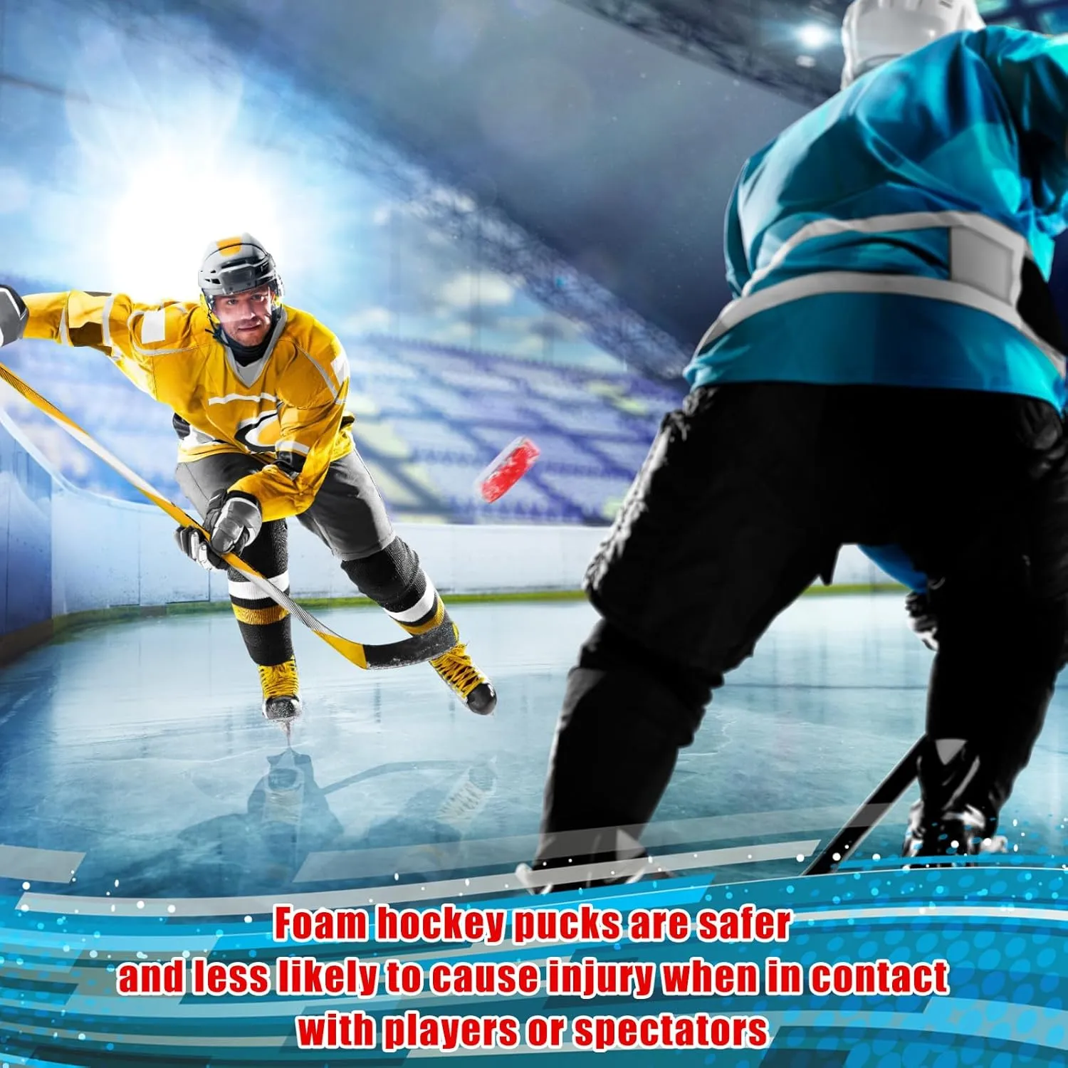 Liliful Sport Foam Ice Hockey Pucks 3 in for Practicing and Classic Training with Mesh Bag Indoor Use Lightweight Hockey Supplies for Adult, Safe Official Regulation Size