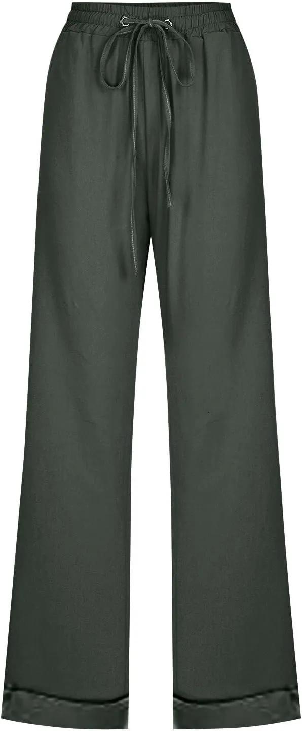 Linen Clothing for Women Linen Clothing Linen Loose Casual Drawstring Wide Leg Linen Trousers Women Linen Outfit Women