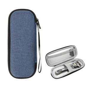Linkidea Generic EVA Hard Shell Safety Razor Travel Case, Shaving Accessories Blade Head Storage, Men's Portable Travel Shaver Bag Compatible with Gillette Fusion 5 Power, Mach 3 (Blue)