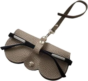 Litchi Pattern Eyeglass Case Cute Hanging PU Leather Sunglasses Glasses Storage Bag Portable Travel Eyeglasses Frame