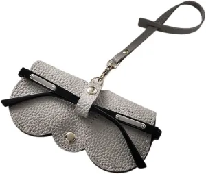 Litchi Pattern Eyeglass Case Cute Hanging PU Leather Sunglasses Glasses Storage Bag Portable Travel Eyeglasses Frame