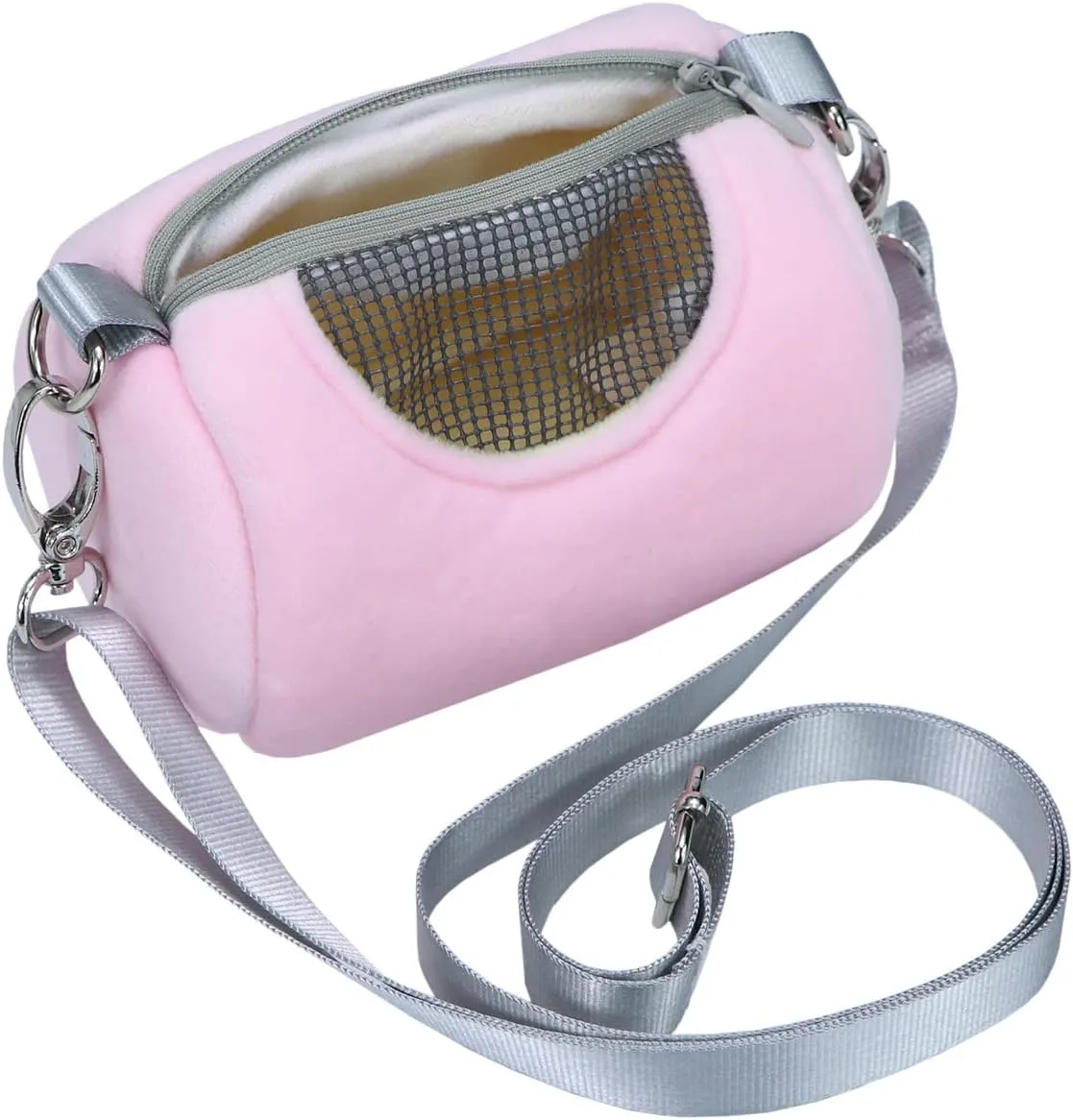 Litewoo Hamster Travel Carrier Portable Outgoing Breathable with Adjustable Shoulder Strap Pet Carrying Bag for Sugar Glider Hamster Rat Chipmunk