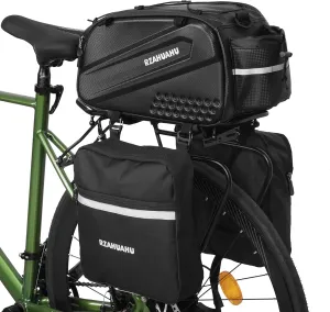 Lixada Bicycle Pannier Bag Waterproof Bike Rear Rack Bag Portable Bike Seat Carrier Bag Road Bike Storage Bag