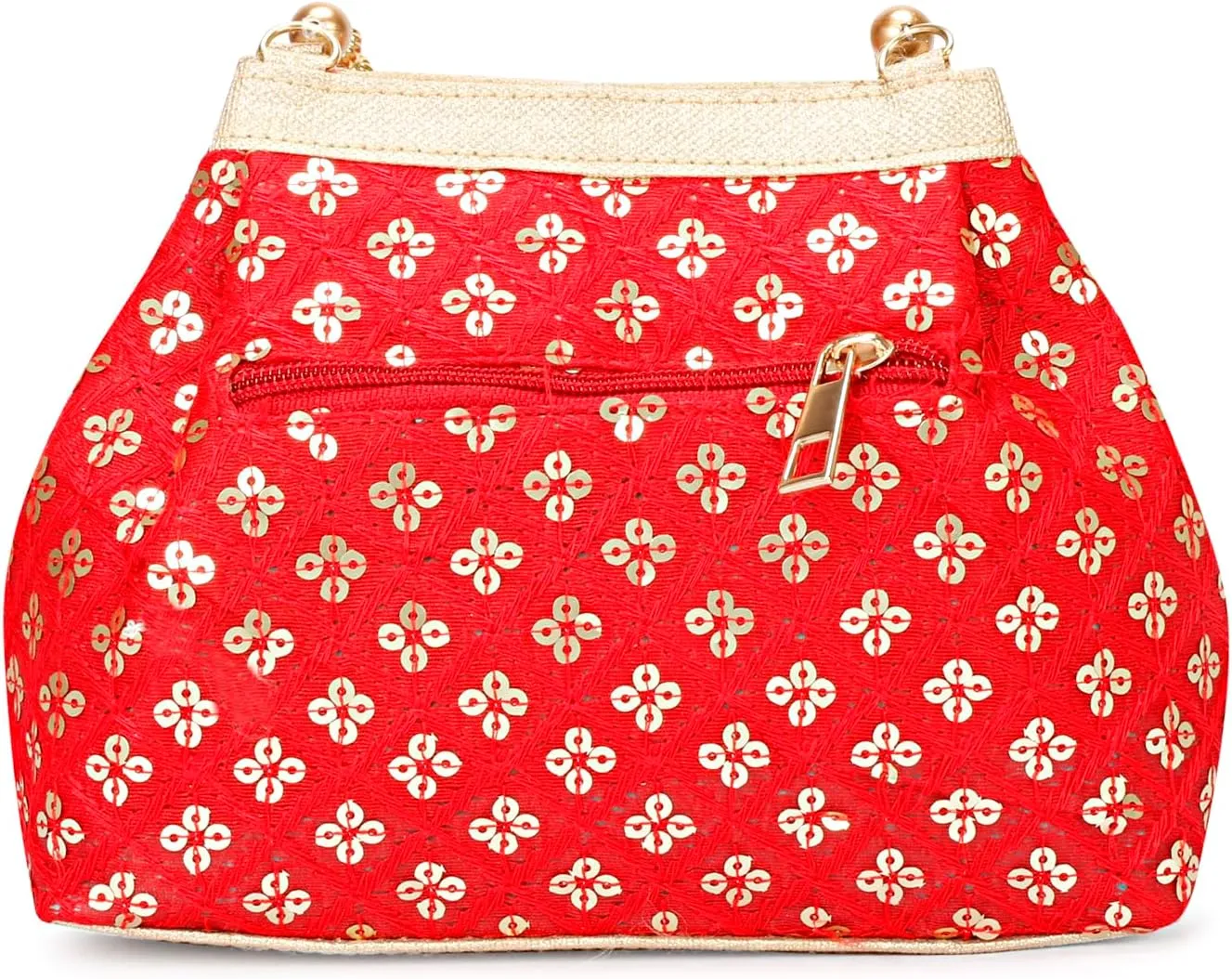 LONGING TO BUY Potli Bags for Women Embroidered Evening Purses with Gold Pearl Handle, Indian Women Potli Bags for Wedding