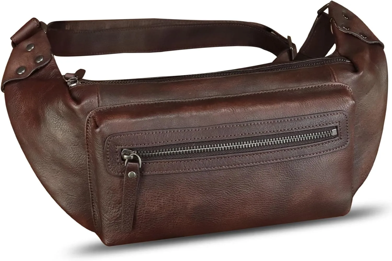 LRTO Genuine Leather Fanny Pack for Men and Women Waist Bag Hip Bag Real Leather Fanny Bag Sling Bag Crossbody Bags Chest Purses (Coffee), LRTO-15023