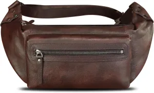 LRTO Genuine Leather Fanny Pack for Men and Women Waist Bag Hip Bag Real Leather Fanny Bag Sling Bag Crossbody Bags Chest Purses (Coffee), LRTO-15023