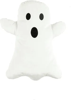 Lush Decor Ghost Shape Decorative Throw Pillow, 18" W x 16" L, White & Black, - Rectangle Pillow - Throw Pillows For Bed, Couch, Or Chair