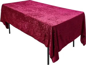 Lush Panne Velvet Tablecloth - 60 x 102 Inch Rectangular Table Cover | Great for Buffet Table, Parties, Holiday Dinner, Wedding & Baby Shower (Burgundy, 60 x 102 Inch)