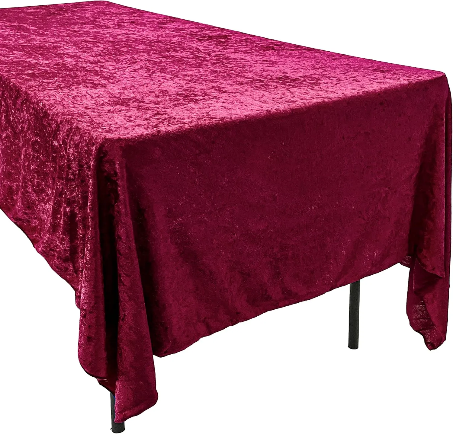 Lush Panne Velvet Tablecloth - 60 x 102 Inch Rectangular Table Cover | Great for Buffet Table, Parties, Holiday Dinner, Wedding & Baby Shower (Burgundy, 60 x 102 Inch)