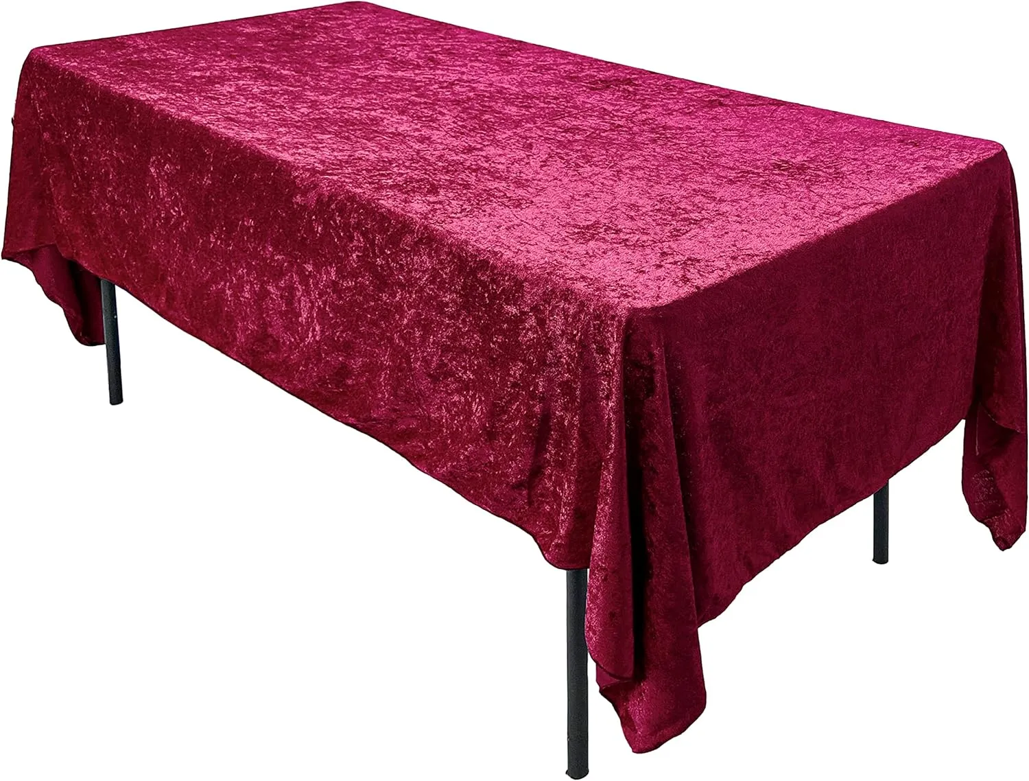 Lush Panne Velvet Tablecloth - 60 x 102 Inch Rectangular Table Cover | Great for Buffet Table, Parties, Holiday Dinner, Wedding & Baby Shower (Burgundy, 60 x 102 Inch)