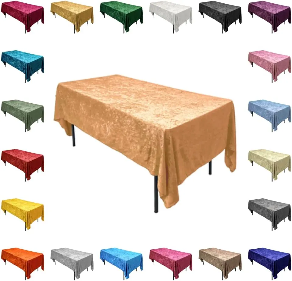 Lush Panne Velvet Tablecloth - 60 x 102 Inch Rectangular Table Cover | Great for Buffet Table, Parties, Holiday Dinner, Wedding & Baby Shower (Hunter Green, 60 x 102 Inch)