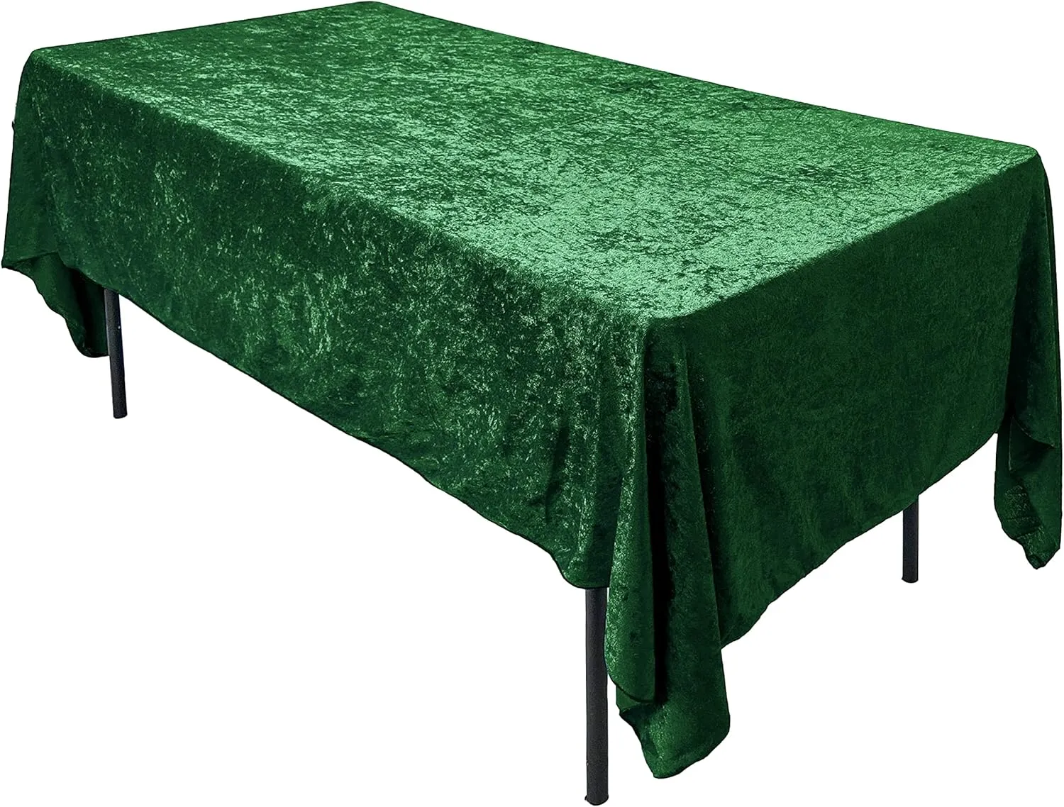 Lush Panne Velvet Tablecloth - 60 x 102 Inch Rectangular Table Cover | Great for Buffet Table, Parties, Holiday Dinner, Wedding & Baby Shower (Hunter Green, 60 x 102 Inch)