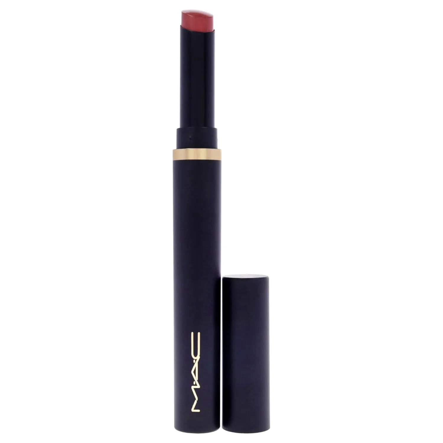 MAC Powder Kiss Velvet Blur Slim Stick - Brick Through for Women - 0.7 oz Lipstick