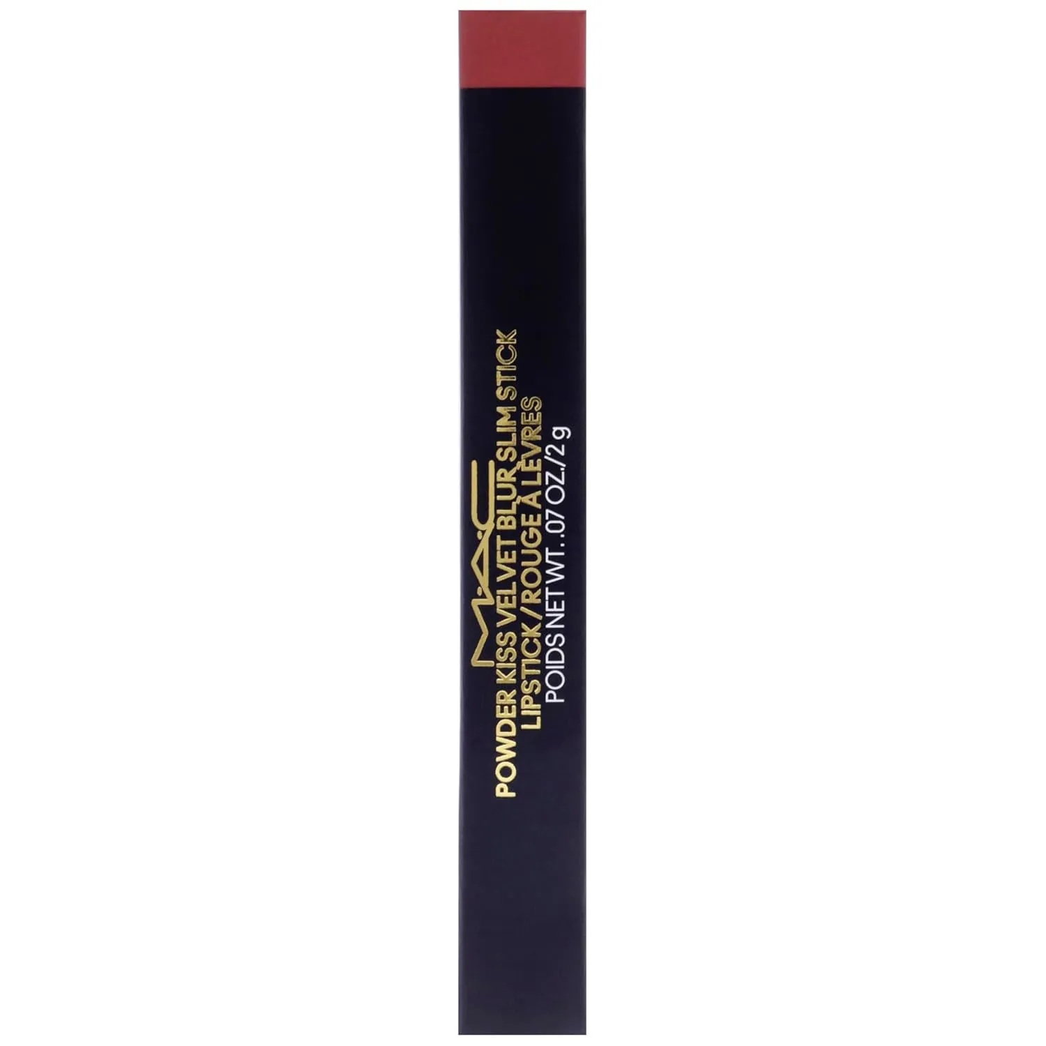 MAC Powder Kiss Velvet Blur Slim Stick - Brick Through for Women - 0.7 oz Lipstick