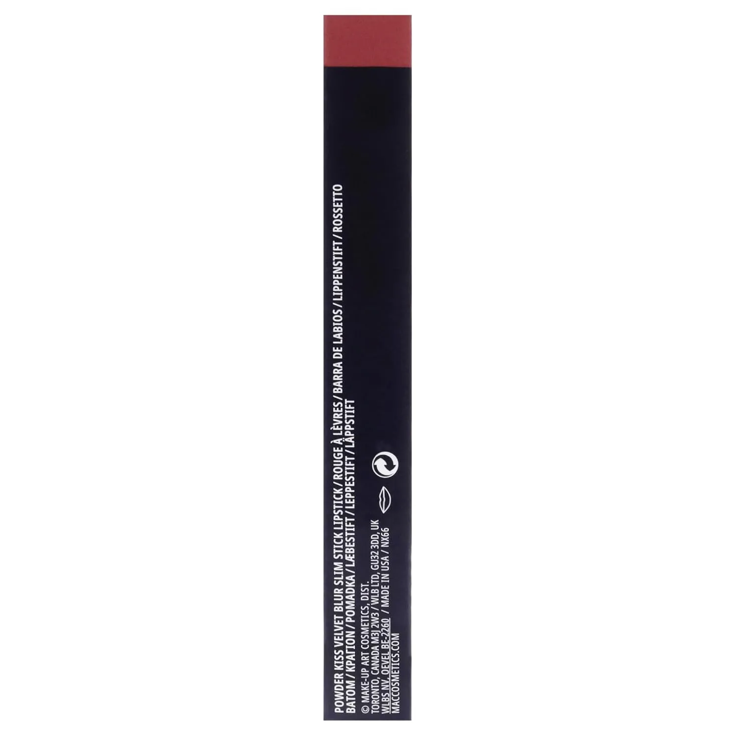 MAC Powder Kiss Velvet Blur Slim Stick - Brick Through for Women - 0.7 oz Lipstick