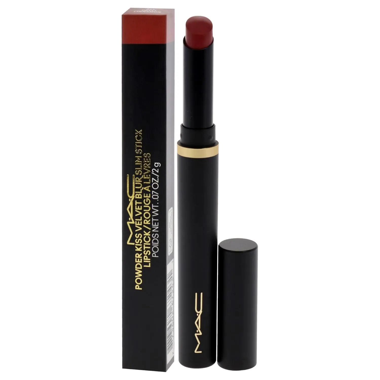 MAC Powder Kiss Velvet Blur Slim Stick - Sweet Cinnamon for Women - 0.7 oz Lipstick