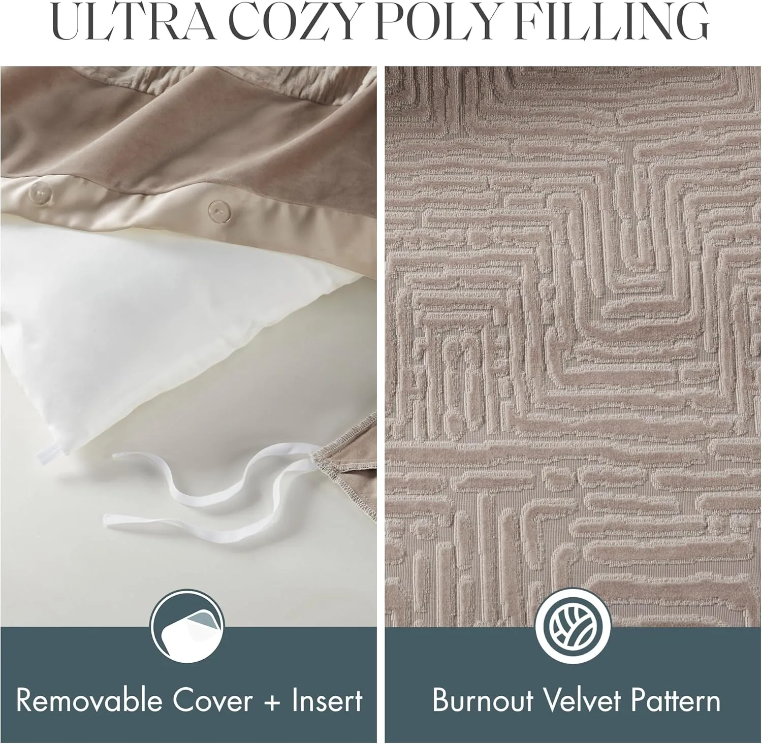 Madison Park King Comforter Plush Velvet Geometric Oversized Comforters King Size Bed, All Season Down Alternative Overfilled King Size Comforter, Pescal, King/Cal King, Natural 9 Piece