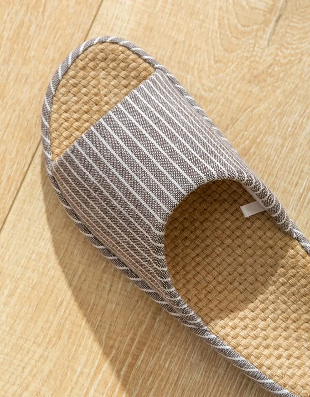 MAGILONA Womens House Slippers Summer Open Toe Tatami Straw Men's Indoor Shoes,Bedroom Linen Lightweight Slip Silent Slippers
