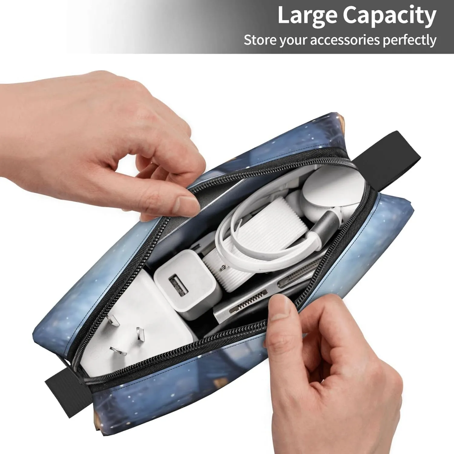Makeup Bag for Women Christmas atmosphere Large Capacity Cosmetic Bags Portable Toiletry Bag Travel Storage