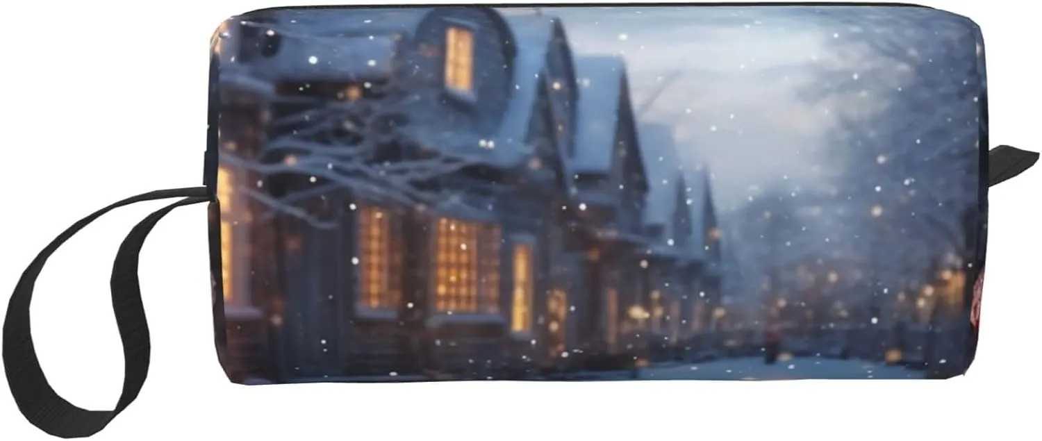 Makeup Bag for Women Christmas atmosphere Large Capacity Cosmetic Bags Portable Toiletry Bag Travel Storage