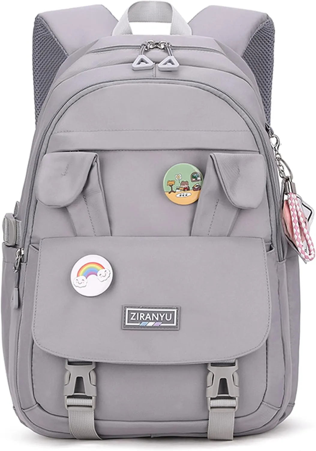 Makukke School Backpack for Women, Laptop Backpack 15.6 Inch College School Bag Anti Theft Travel Daypack Bookbag for Girls,Gray