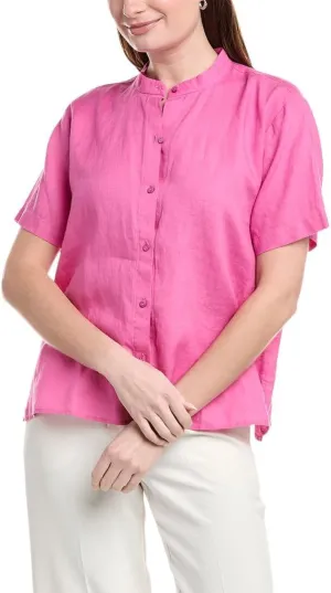 Mandarin Collar Linen Shirt