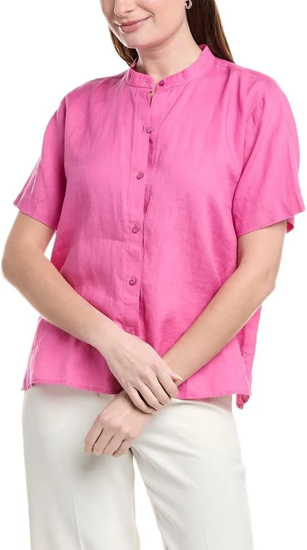 Mandarin Collar Linen Shirt