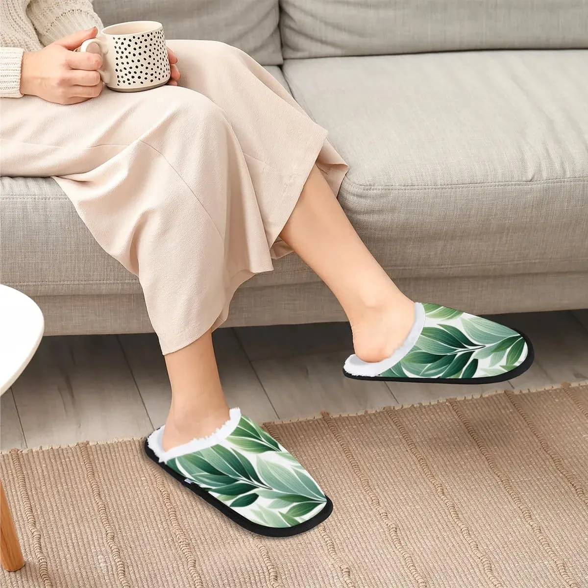 Maple Leaves Rustic Slippers for Women Soft Non-Slip Indoor Slippers Home Slippers