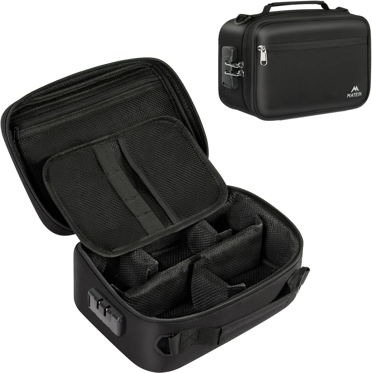 MATEIN Smell Proof Bag, Odor Proof Bags Stash Box Container with Combination Lock, Travel Storage Case with Detachable Shoulder Strap, Scent Proof Bag Gifts for Men & Women