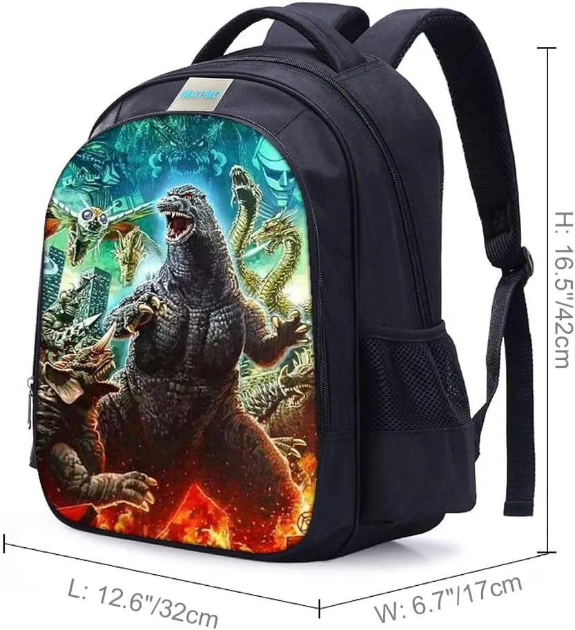 MATMO Monster Dinosaur Backpack and Lunch Bag Set for Boys, Dinosaur Backpack Set 23-8