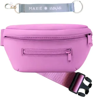 Maxie & Nova Neoprene Fanny Pack with Adjustable Waist, Theme Park Bag (1 piece, Pink)
