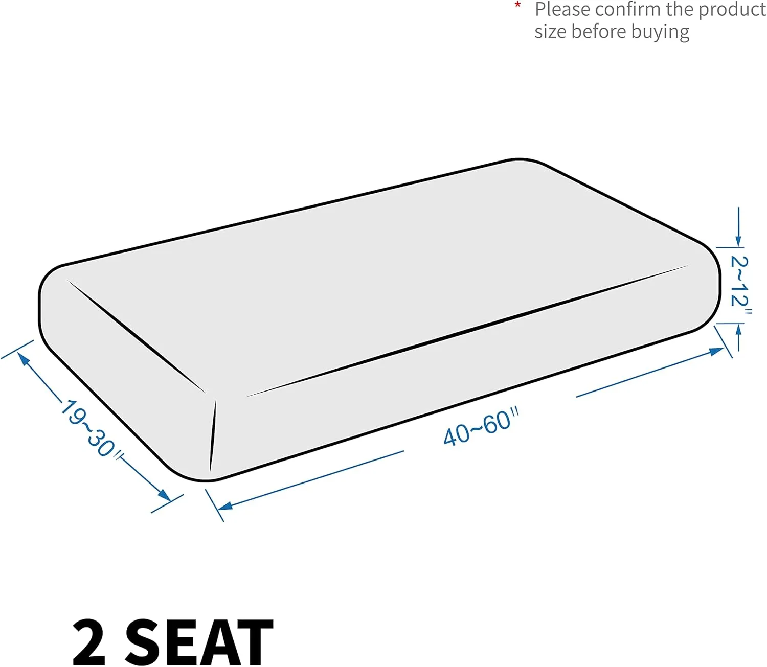 MAXIJIN Velvet Stretch Couch Cushion Covers Soft Loveseat Cushion Cover Replacement Sofa Seat Cushion Slipcovers RV Protector with Elastic Bottom (1 Piece Loveseat Cushion Cover, Navy Blue)
