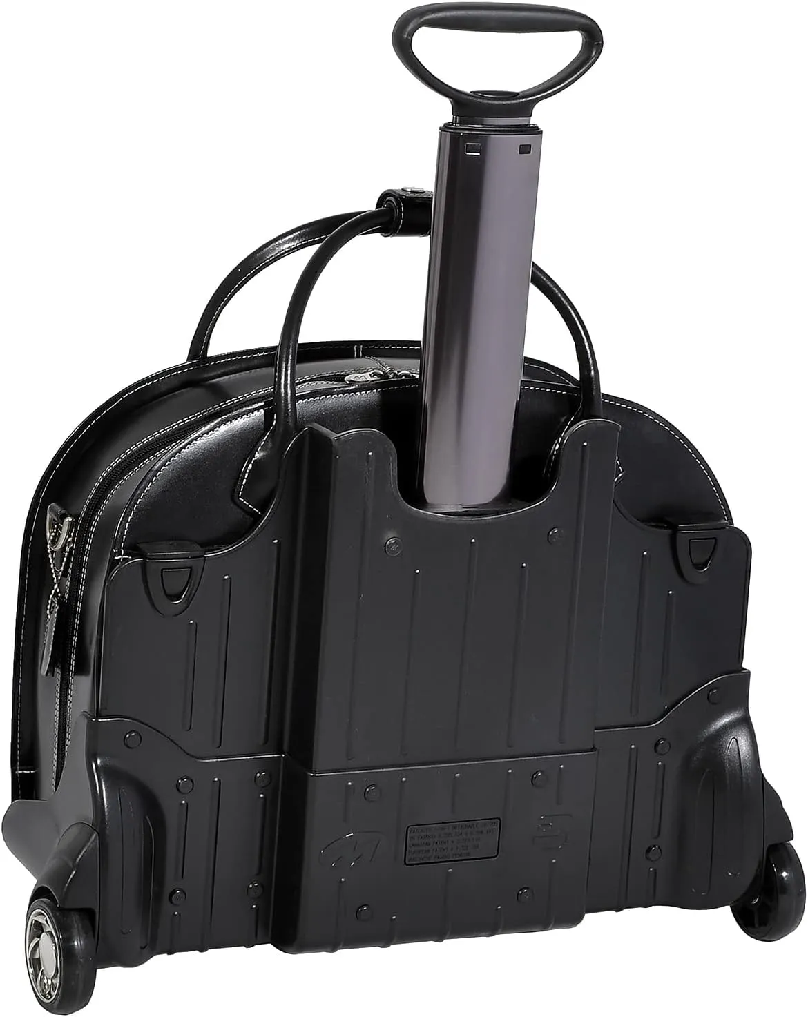 McKlein 15" Leather Patented Detachable -Wheeled Ladies' Laptop Briefcase- GLEN ELLYN- Black