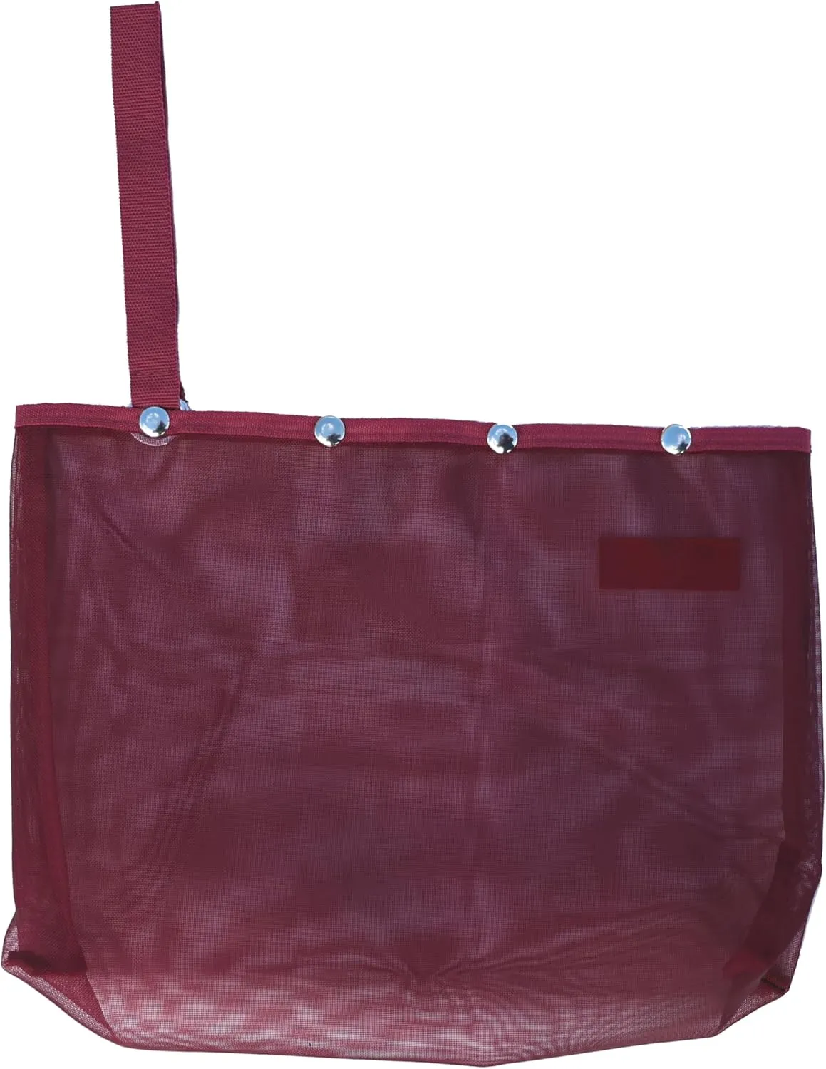 Medium 4 Snaps Mesh Travel Knitting Bag with Snap Opening, Lightweight Nylon Storage Pouch for Yarns, Needles and Accessories (Red)