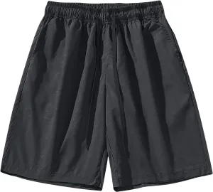 Men's Athletic Shorts Summer Lounge Drawstring Vacation Beach Pants Fashion Loose Elastic Waist Pants with Pockets