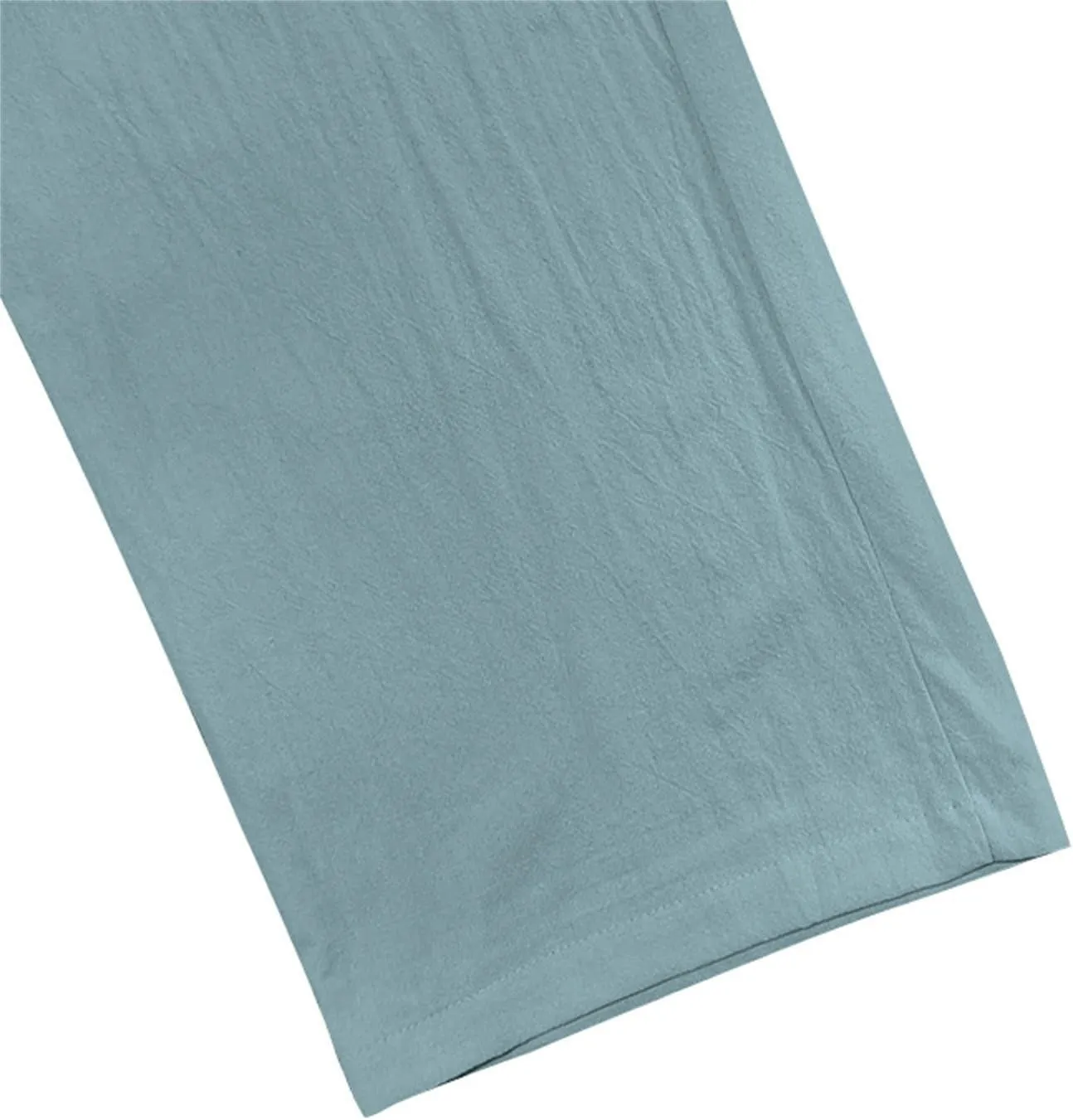 Men's Casual Linen Pants Loose Fit Elastic Waist Drawstring Beach Summer Pant Lightweight Cotton Trousers with Pocket