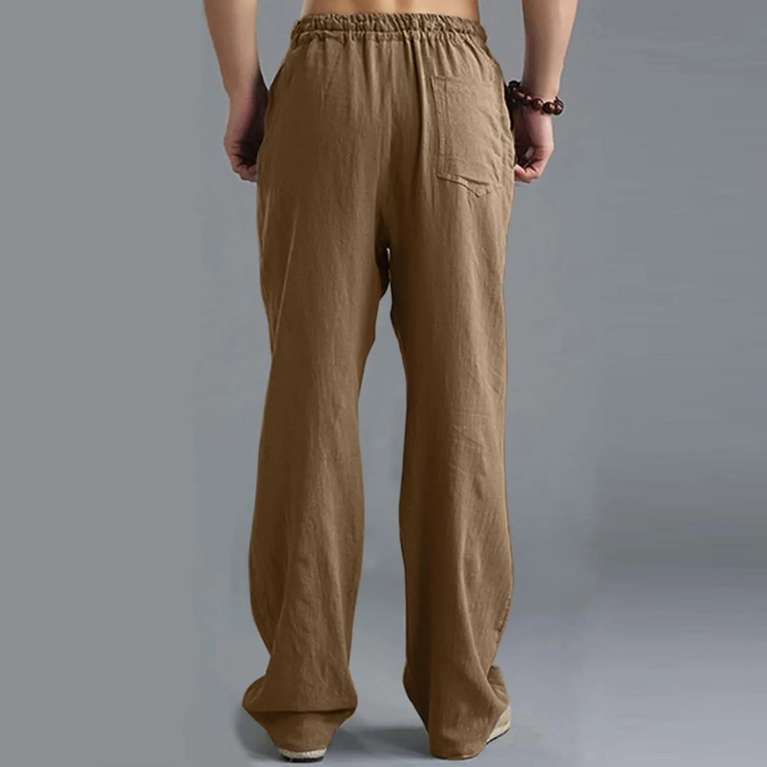 Mens Comfy Pants Long Big and Tall Pleated Baggy Quick Dry Casual Trousers Summer Gym Joggers Pants