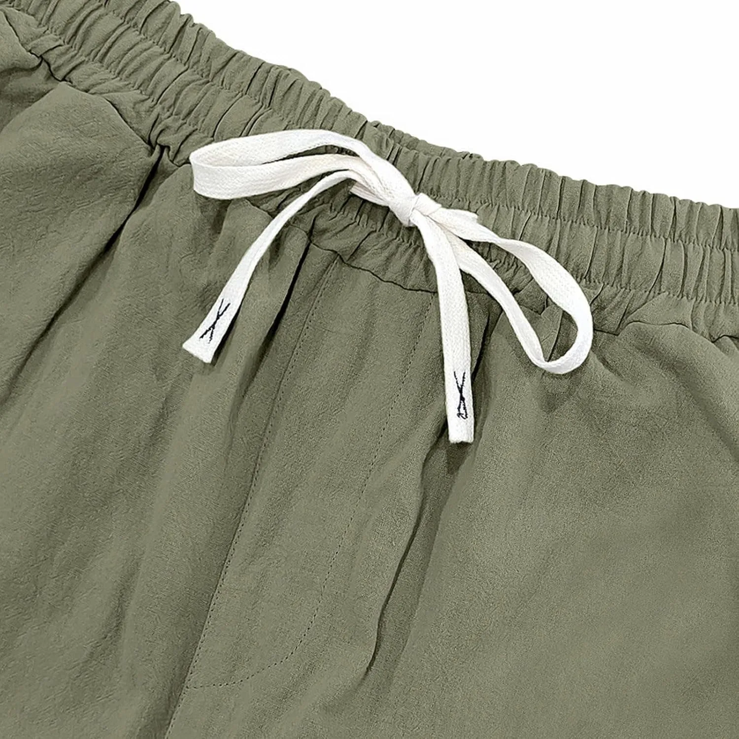 Mens Drawstring Linen Pants Loose Fit Casual Summer Beach Plain Trousers Fashion Outdoor Hiking Camping Wedding Pant